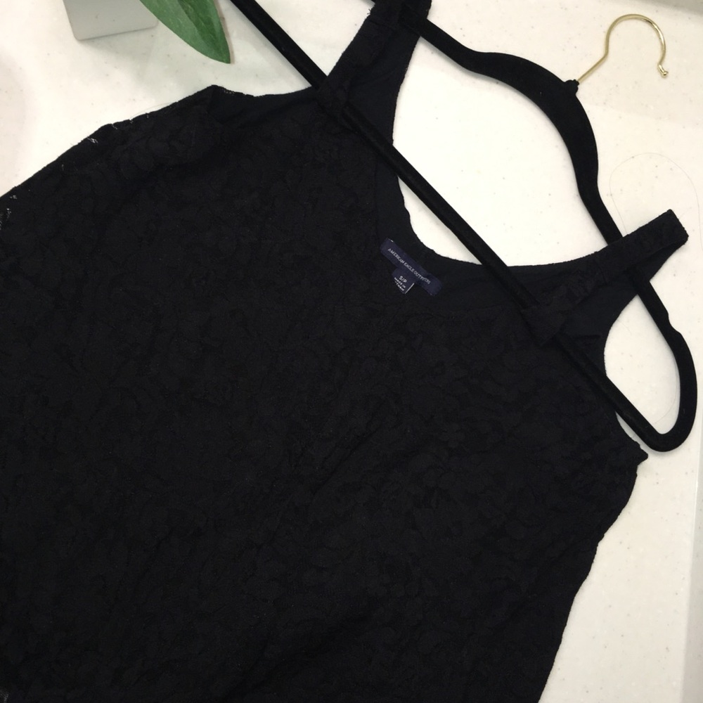 American Eagle Black Lace Tank Top